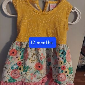 Yellow and Floral Kids Casual Dress